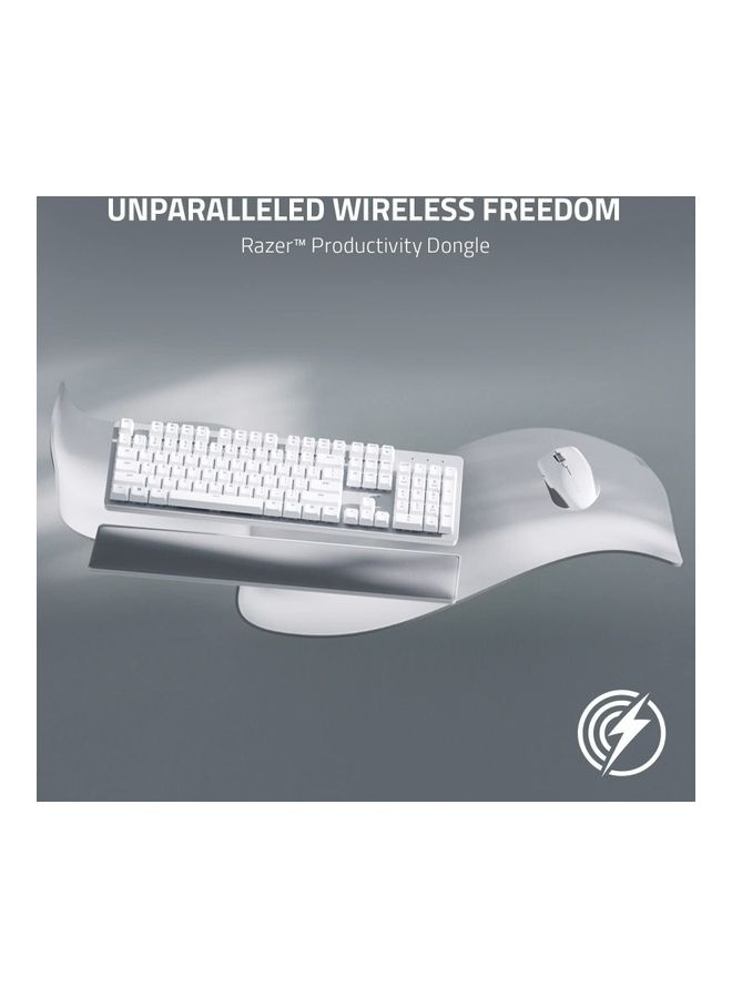 RAZER - Razer Pro Type Ultra Wireless Mechanical Keyboard - Silent, Linear Switches, Ergonomic Design, Hyperspeed Technology, Fully Programmable Keys & Smart Controls - White - Image 1
