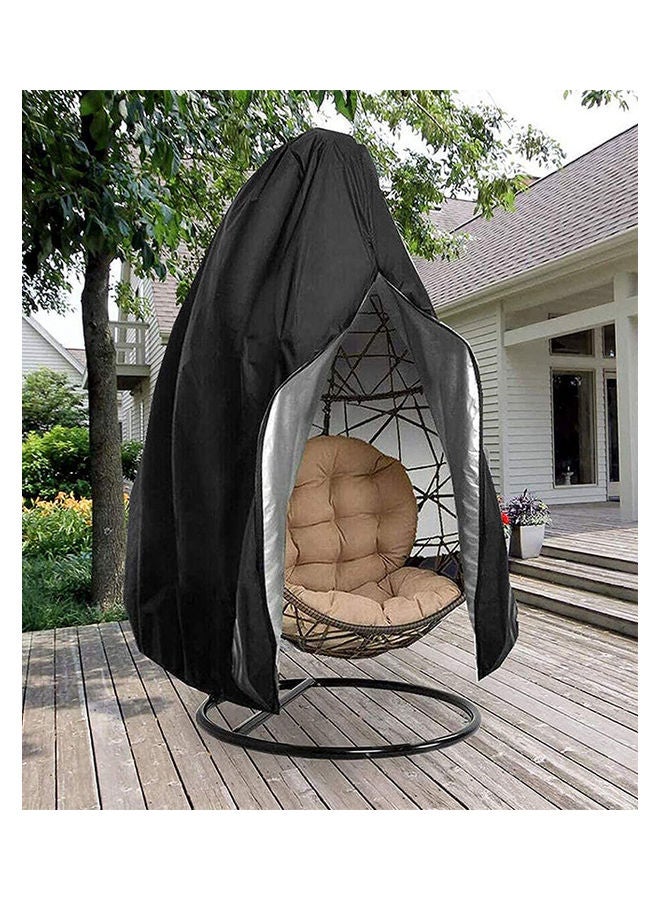 HomarKet - Hanging Chair Cover For Or Single Swinging Egg Chair/Pod Chair,Patio Cover Black/Silver 115x190cm - Image 1