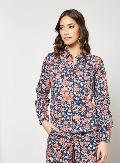 I.Scenery Floral Shirt Navy