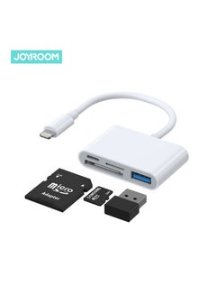 Multifunctional OTG 4-In-1 Fast Charging Cable Phone Adapter SD TF For Apple iPhone White