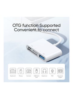 JOYROOM Multifunctional OTG 4-In-1 Fast Charging Cable Phone Adapter SD TF For Apple iPhone White  - Image 3