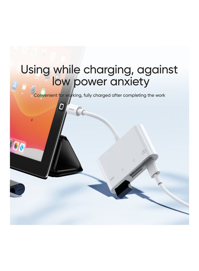 JOYROOM - Multifunctional OTG 4-In-1 Fast Charging Cable Phone Adapter SD TF For Apple iPhone White - Image 1