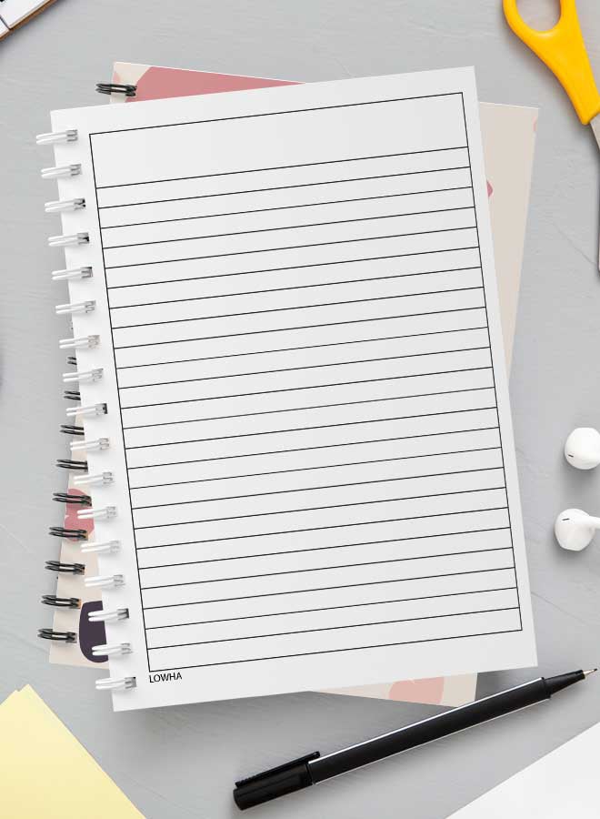 LOWHA - 60-Sheets Spiral Notebook Grey/Pink/Black - Image 1