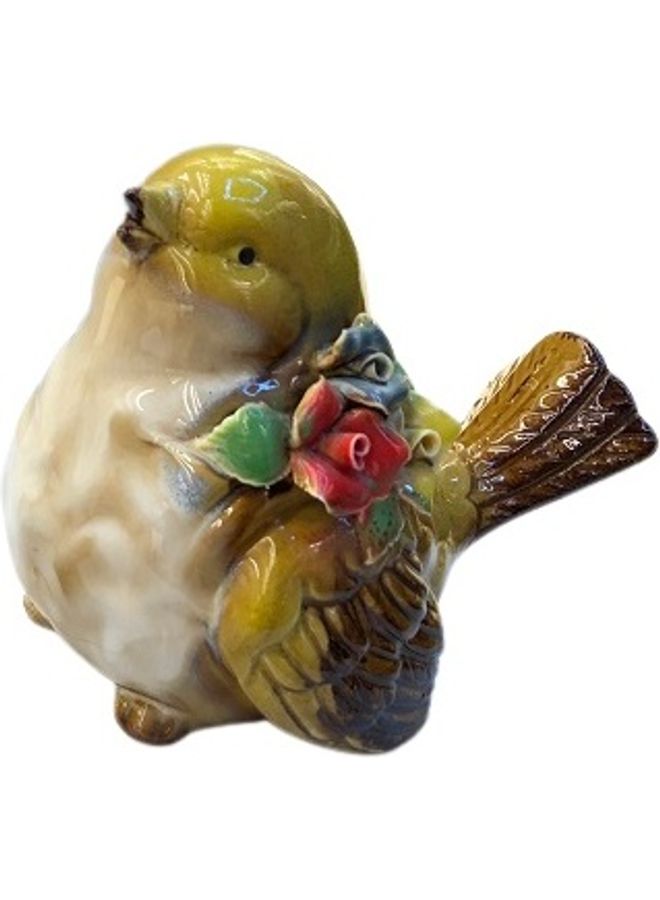 Handsomegift Porcelain Decorative Bird Shaped Figurine Multicolour 12 x 12cm - Image 1