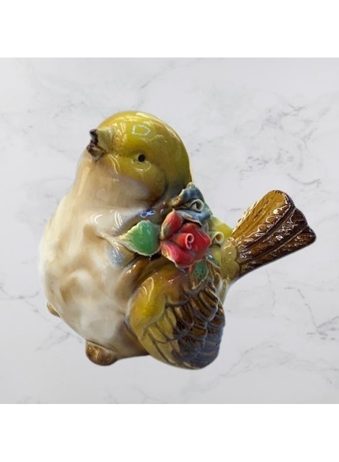 Handsomegift Porcelain Decorative Bird Shaped Figurine Multicolour 12 x 12cm - Image 2