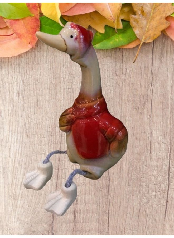 Handsomegift Porcelain Decorative Duck Shaped Figurine Multicolour 6 x 7 x 14cm - Image 2