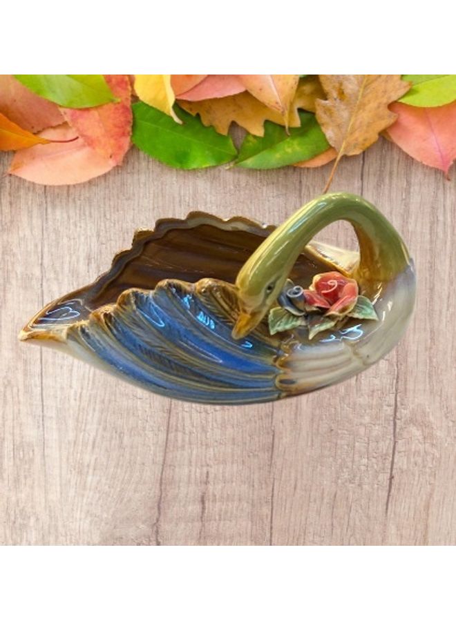 Handsomegift Porcelain Decorative Duck Shaped Figurine Multicolour 15 x 9 x 7cm - Image 1