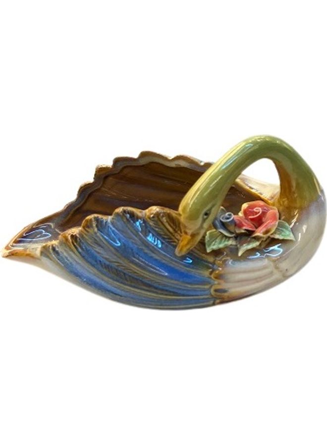 Handsomegift Porcelain Decorative Duck Shaped Figurine Multicolour 15 x 9 x 7cm - Image 2