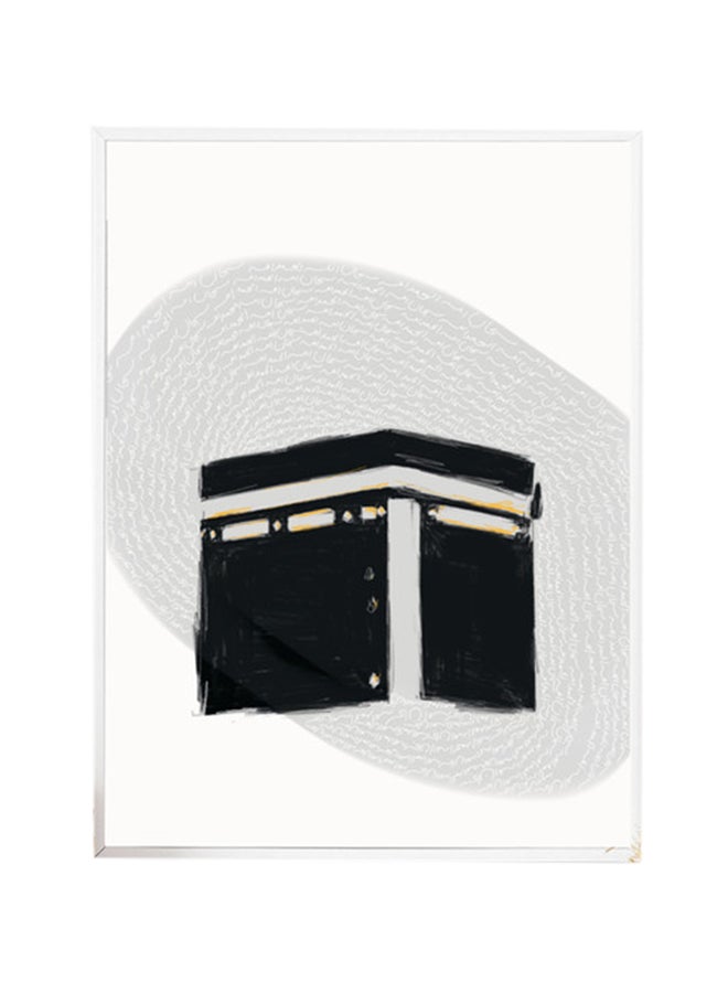 إكسسوارات بومة ملصق فني إسلامي للكعبة بتصميم  بسيط مع إطار متعدد الألوان 30 x 40سم