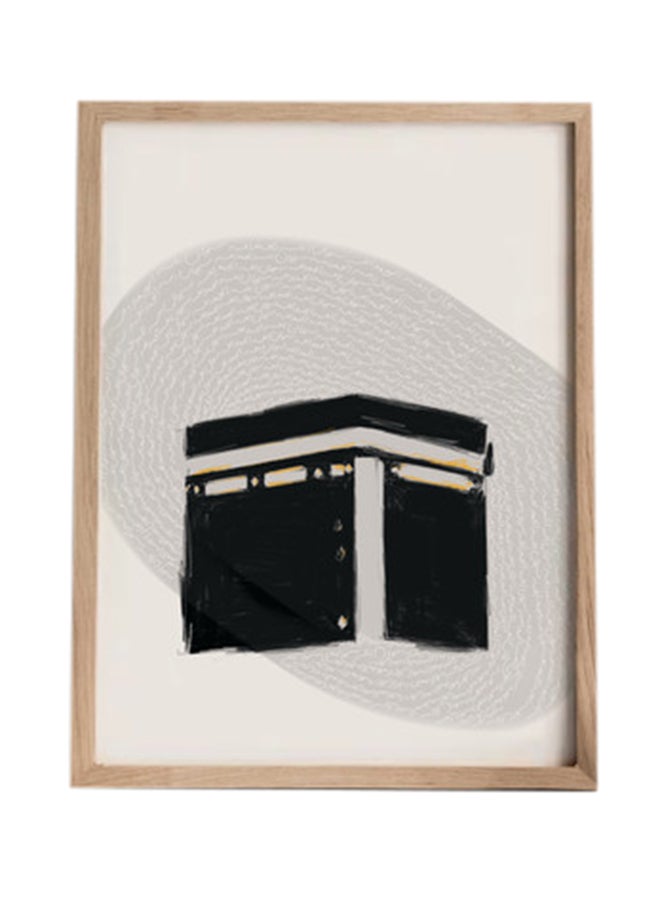 إكسسوارات بومة ملصق فني إسلامي للكعبة بتصميم  بسيط مع إطار متعدد الألوان 30 x 40سم