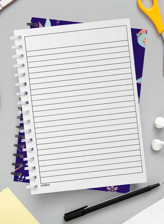 لوحة دفتر ملاحظات بسلك حلزوني من 60 ورقة متعدد الألوان - Image 3