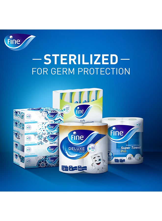 Fine 150 Sheets 2 Ply Sterilized  Facial Tissue Pack Of 18 White  - Image 2