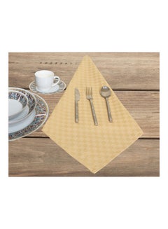 Hotel Linen Klub 6-Piece Dobby Jacquard Table Cloth Napkins Beige 50x50cm  - Image 2