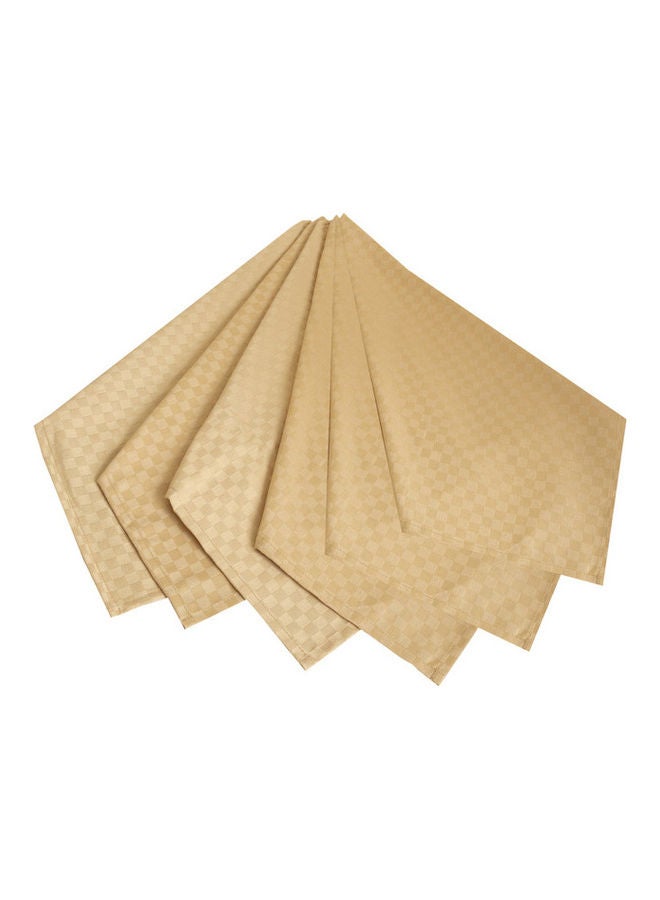 6-Piece Dobby Jacquard Table Cloth Napkins Beige 50x50cm - v1638189253/N52060604A_1