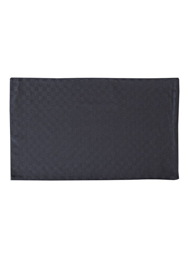Hotel Linen Klub 6-Piece 100% Cotton Dobby Jacquard Table Cloth Placemat Set Black 30x50cm - Image 4