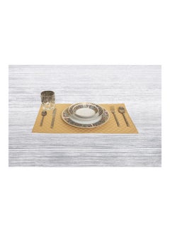 Hotel Linen Klub 6-Piece 100% Cotton Dobby Jacquard Table Cloth Placemat Set Beige 30x50cm  - Image 2