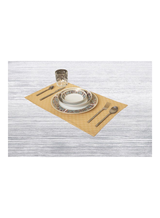 Hotel Linen Klub 6-Piece 100% Cotton Dobby Jacquard Table Cloth Placemat Set Beige 30x50cm  - Image 3