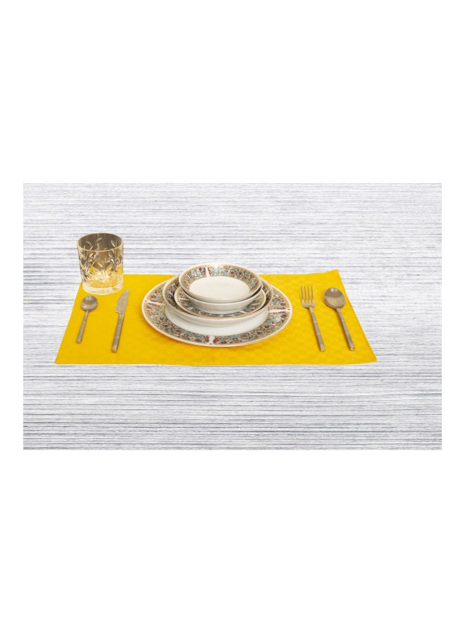 Princess 6-Piece 100% Cotton Dobby Jacquard Table Cloth Placemat Set Yellow 30x50cm  - Image 3