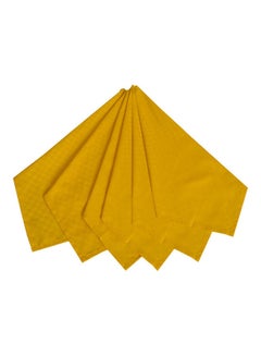 Hotel Linen Klub 6-Piece Dobby Jacquard Table Cloth Napkins Yellow 50x50cm  - Image 1