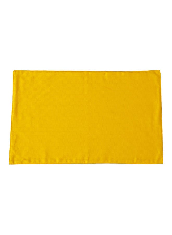 Princess 6-Piece 100% Cotton Dobby Jacquard Table Cloth Placemat Set Yellow 30x50cm  - Image 1
