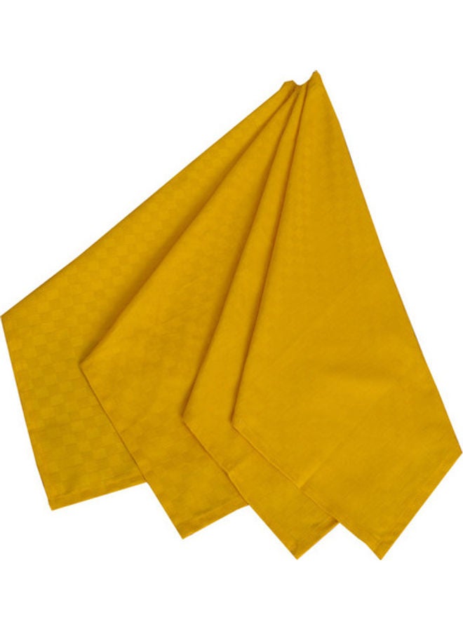 Hotel Linen Klub 4-Piece Dobby Jacquard Table Cloth Napkin Yellow 50x50cm  - Image 1