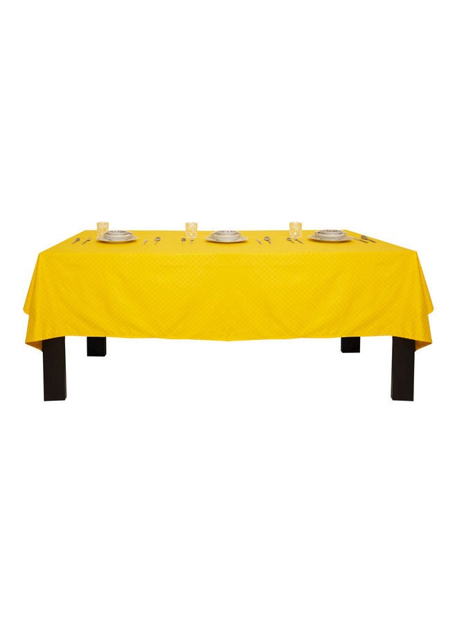 Hotel Linen Klub Dobby Jacquard Table Cover Yellow 140x140cm  - Image 2