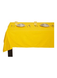 Hotel Linen Klub Dobby Jacquard Table Cover Yellow 140x140cm  - Image 3