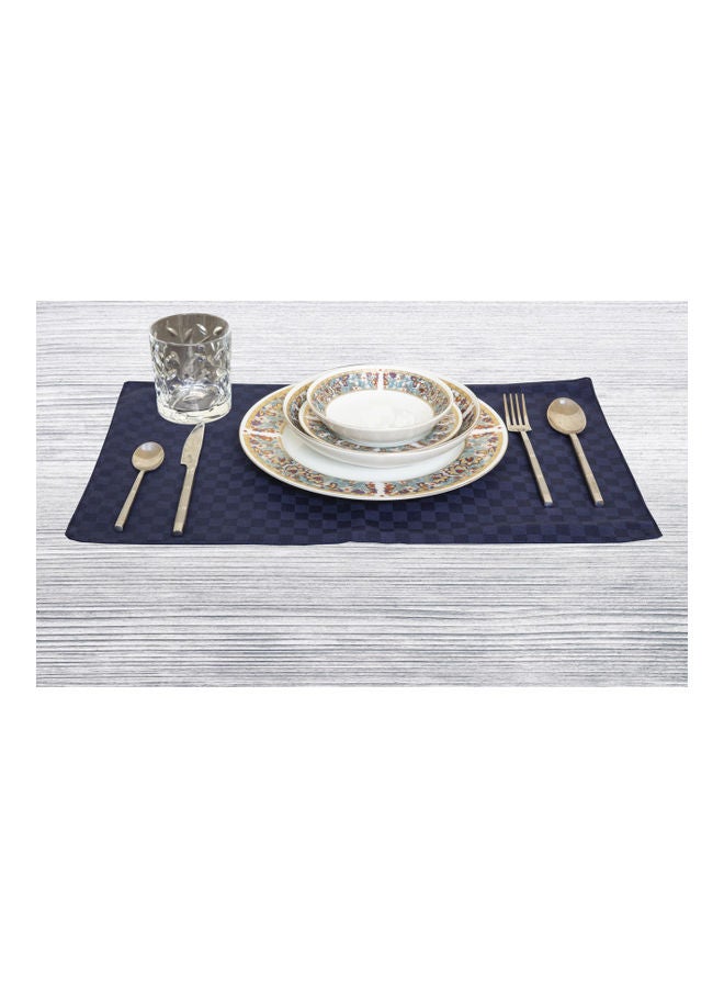 Hotel Linen Klub 4-Piece Dobby Jacquard Table Cloth Placemat Navy 30x50cm  - Image 2