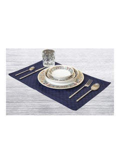 Hotel Linen Klub 4-Piece Dobby Jacquard Table Cloth Placemat Navy 30x50cm  - Image 3