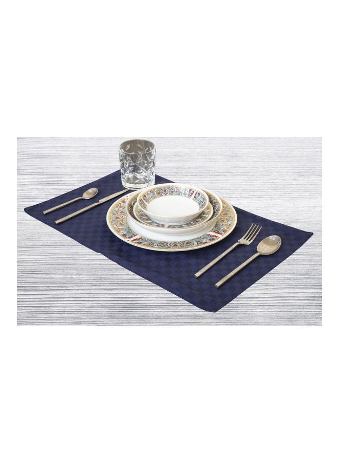 Hotel Linen Klub 4-Piece Dobby Jacquard Table Cloth Placemat Navy 30x50cm  - Image 3