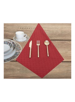 6-Piece Dobby Jacquard Table Cloth Napkin Maroon 50x50cm - v1638189457/N52060646A_2