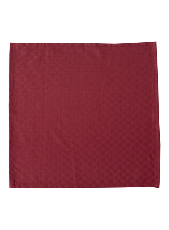 Hotel Linen Klub 6-Piece Dobby Jacquard Table Cloth Napkin Maroon 50x50cm  - Image 3