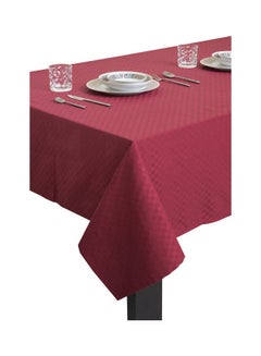 Hotel Linen Klub Hotel Linen Klub 1Pc Table Cloth Cover - 100% Cotton Dobby Jacquard Maroon 140x260cm  - Image 1