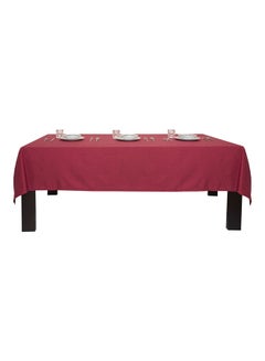Hotel Linen Klub Hotel Linen Klub 1Pc Table Cloth Cover - 100% Cotton Dobby Jacquard Maroon 140x260cm  - Image 2