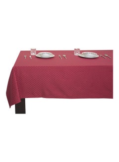 Hotel Linen Klub Hotel Linen Klub 1Pc Table Cloth Cover - 100% Cotton Dobby Jacquard Maroon 140x260cm  - Image 3