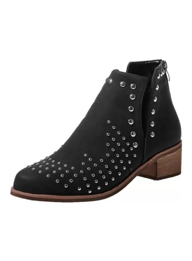 Embellished Design Ankle Boots Black  - Image 1