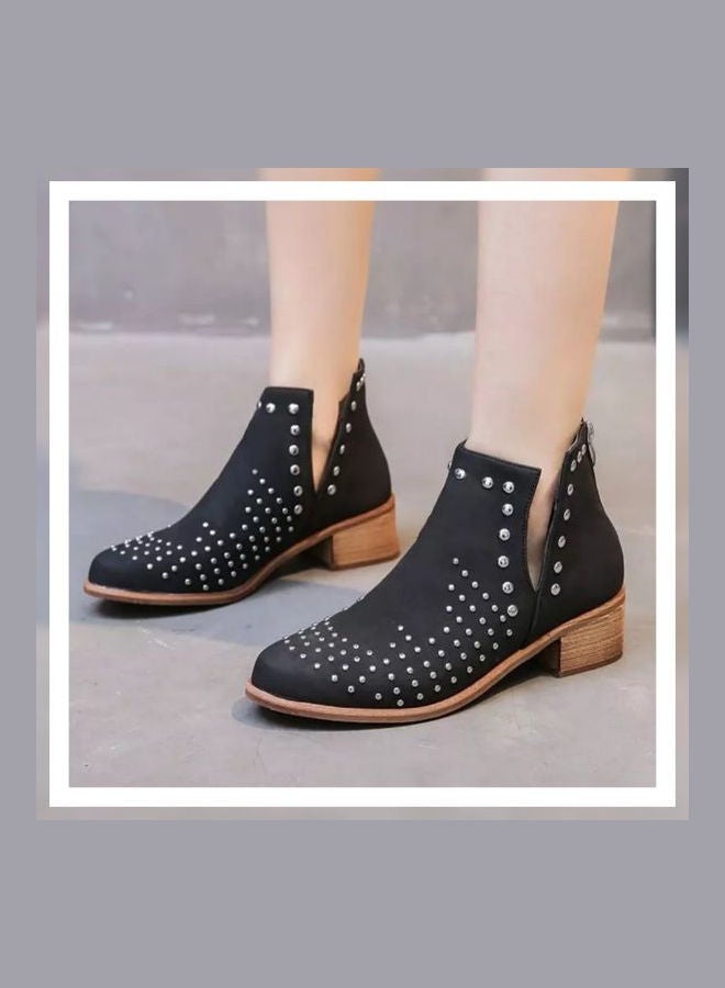 Embellished Design Ankle Boots Black  - Image 3