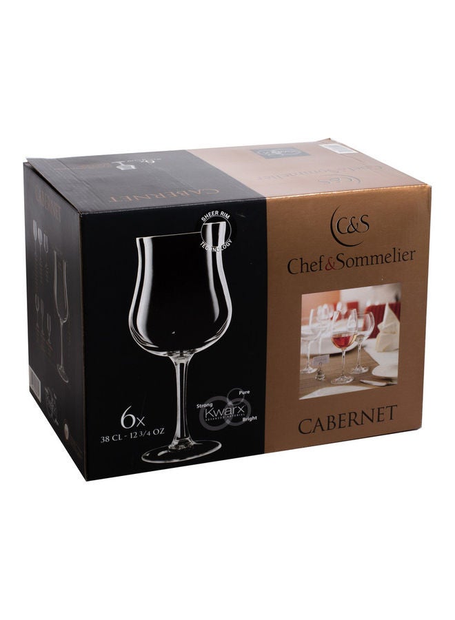 Chef & Sommelier - 6-Piece Cabernet Lyre Stem Glass Set Clear 380ml - Image 1