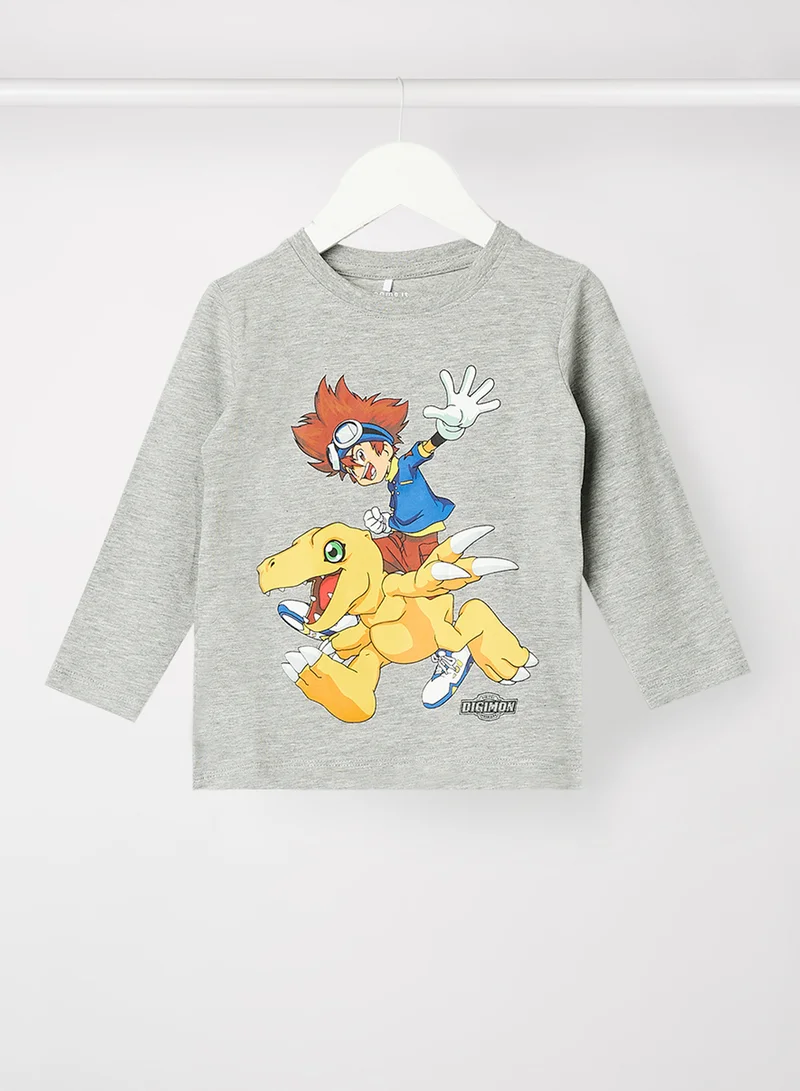 NAME IT Baby/Kids Graphic Print T-Shirt Grey