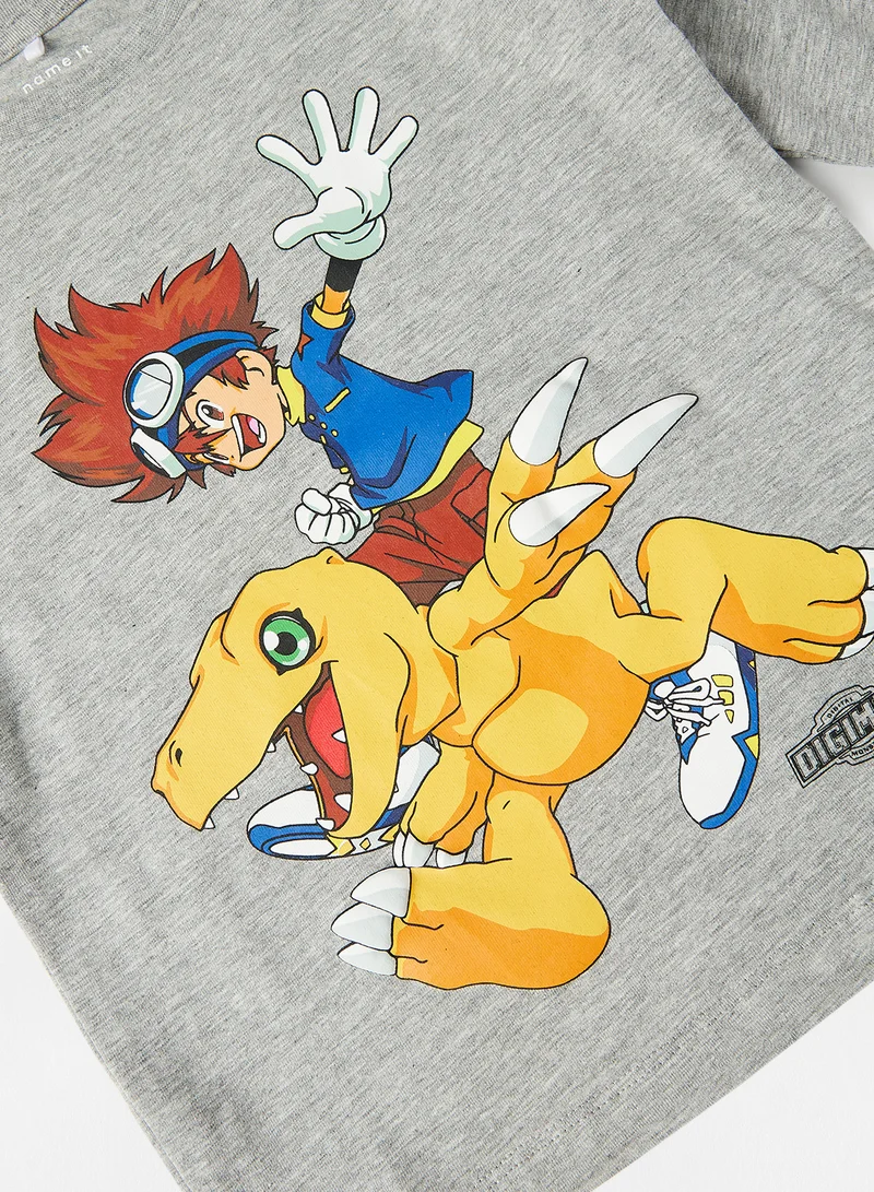 NAME IT Baby/Kids Graphic Print T-Shirt Grey