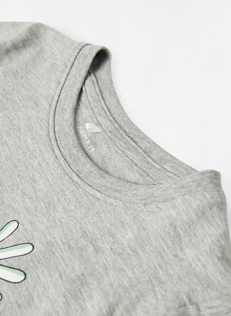 NAME IT Baby/Kids Graphic Print T-Shirt Grey