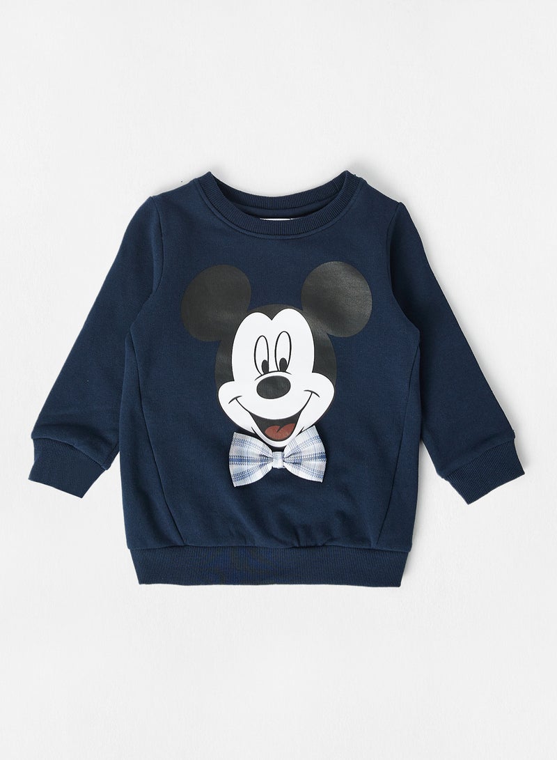 NAME IT - Boys Organic Mickey Mouse Sweatshirt Navy - Image 1