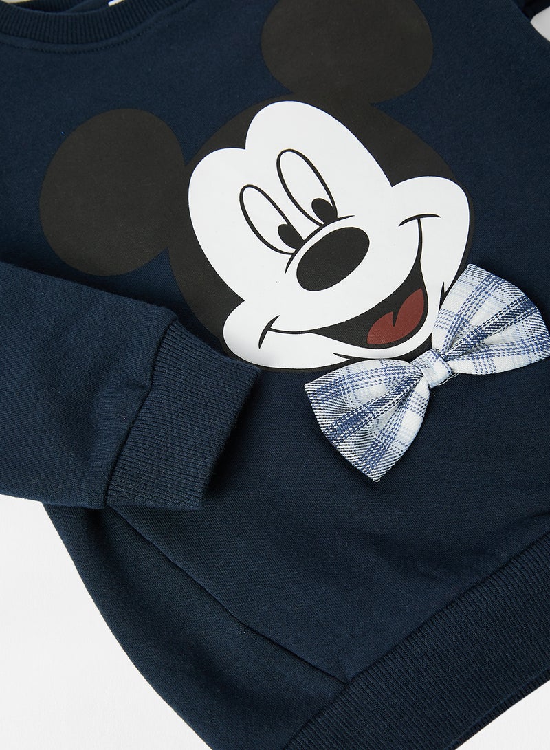 NAME IT - Boys Organic Mickey Mouse Sweatshirt Navy - Image 1