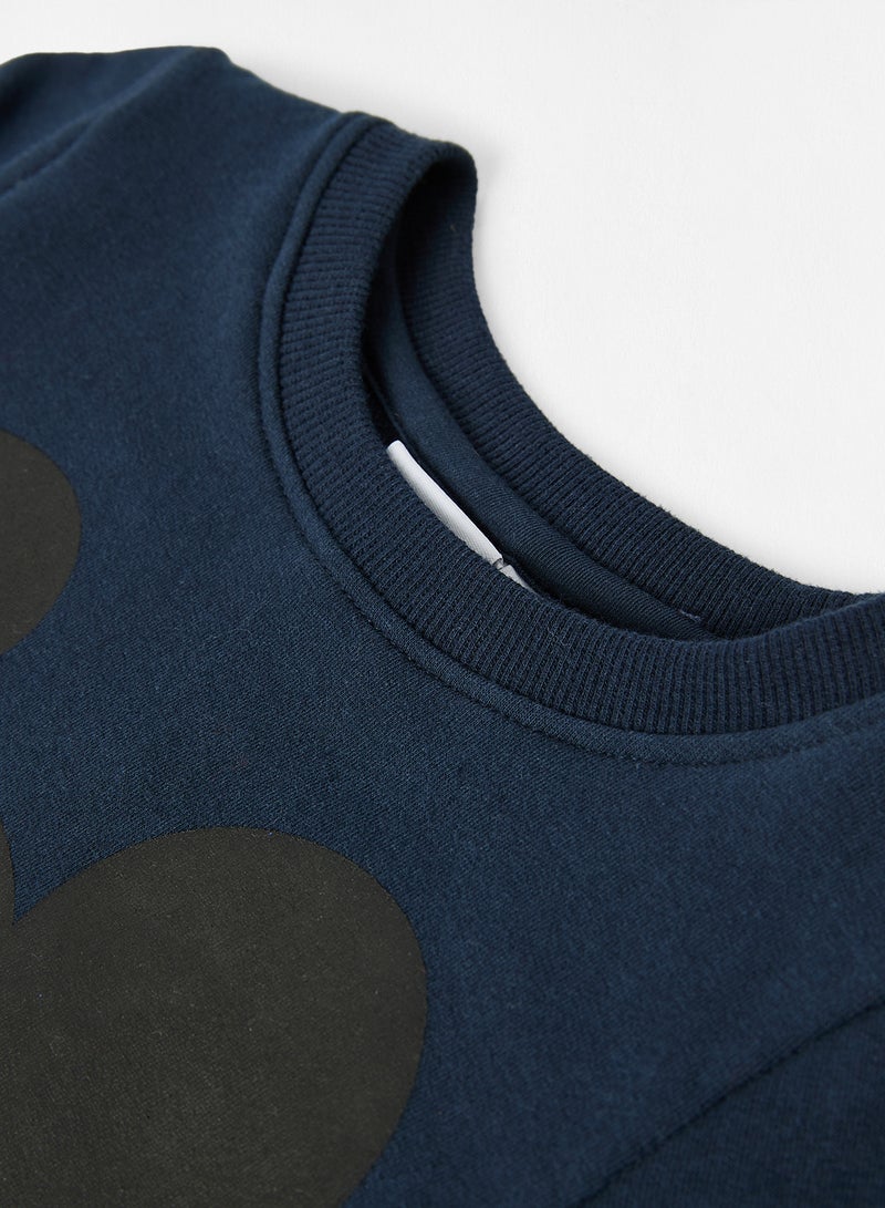 NAME IT - Boys Organic Mickey Mouse Sweatshirt Navy - Image 1