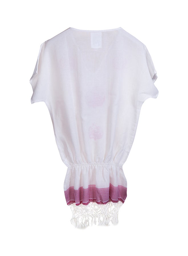 Biggdesign Pomegranate Print Beach Dress White  - Image 2