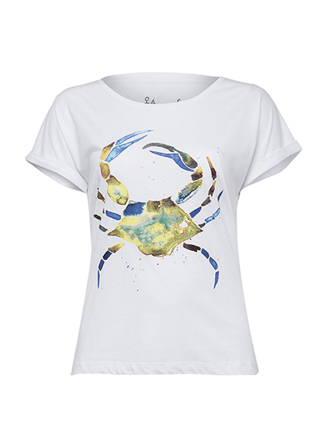 Crab Pattern Special Artist Design Printed T-Shirt White - v1638191707/N18790481V_1