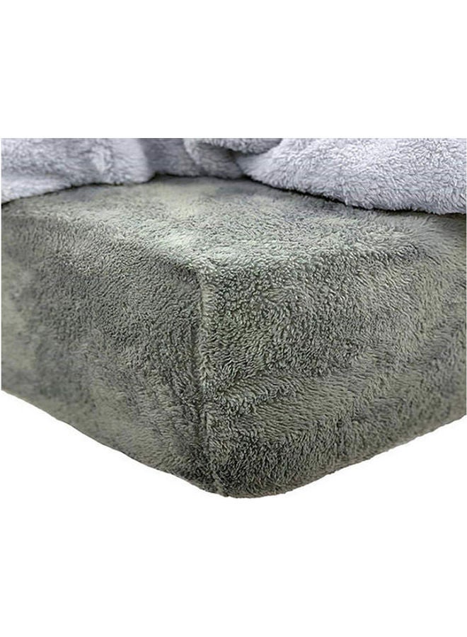 snooze Winter Bed Blanket Fitted Fleece Fur Grey 100x195x30cm  - Image 2