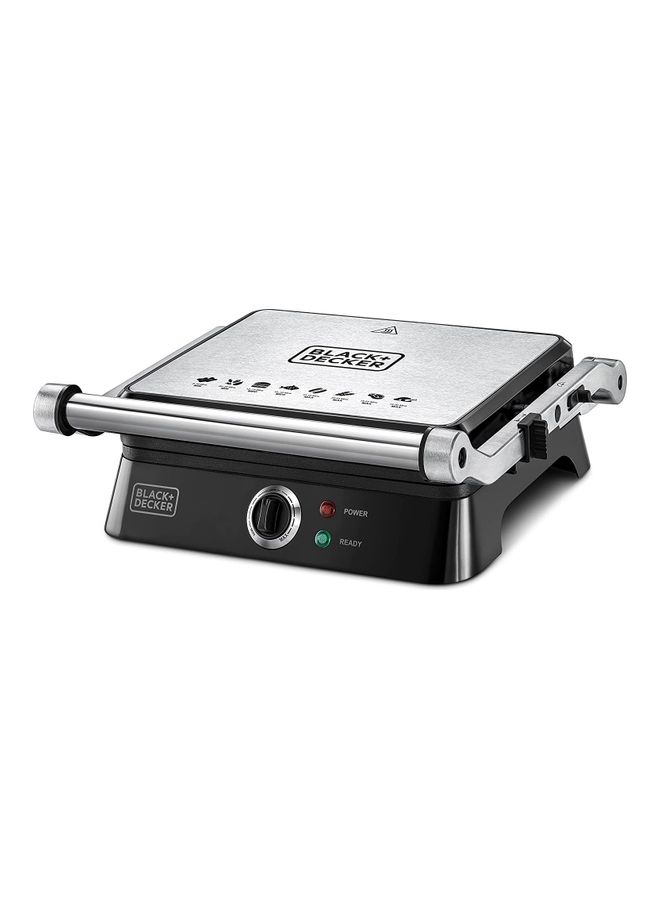 BLACK+DECKER Contact Grill With Full Flat Grill For Barbeque 1400.0 W CG1400-B5 Black  - Image 1
