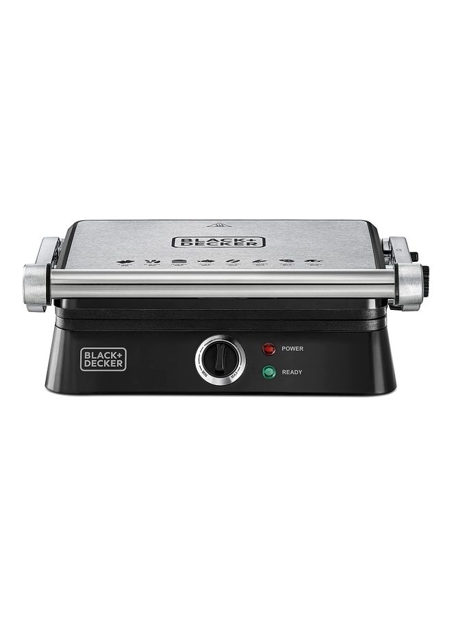BLACK+DECKER - Contact Grill With Full Flat Grill For Barbeque 1400.0 W CG1400-B5 Black - Image 1