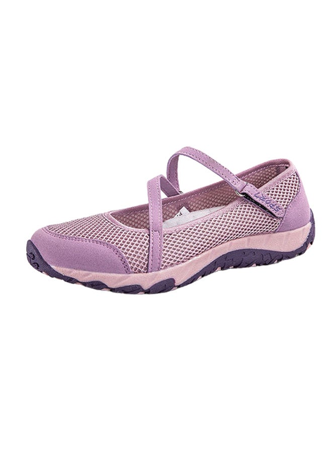 Beauenty Round Toe Hook And Loop Closure Comfort Shoes Purple - Image 1